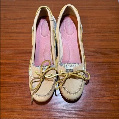 Mocasines Sperry para mujer talla 9,5 estampado de leopardo gamuza cuña sin cordones informales Foto 1 de 4