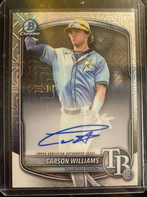 Carson Williams 2025 Bowman Chrome Mega Mojo Refractor Auto Sp #BMA-CW Rays - Image 1 of 4