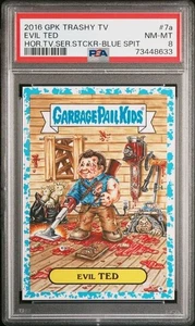 2016 EVIL TED 7a PSA 8 Garbage Pail Kids Evil Dead GPK Blue Spit Parallel /99; - Picture 1 of 2