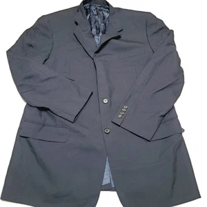 Hickey Freeman Men's Wool Sport Coat Dark Navy Blue 42 Long Two Button - Picture 1 of 8