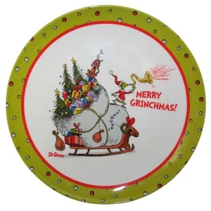 Juego de 2 platos de melamina Pottery Barn Kids Merry Grinchmas Dr. Seuss Navidad - Imagen 1 de 2