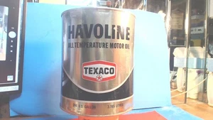 De colección - HAVOLINE-TEXACO - Aceite de motor - Lata de metal de 1 galón - Todas las temperaturas - Imagen 1 de 7