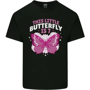 7 Jahre Alt Geburtstag Schmetterling 7th Kinder T-shirt Kinder - Bild 1 von 21