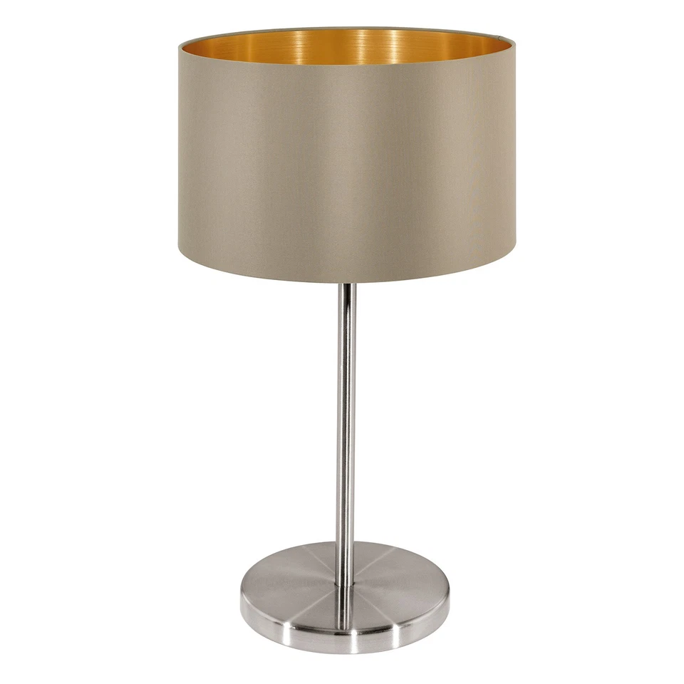 Lampada Da Tavolo Contemporanea Maserlo Acciaio Nichel Satinato 1 Luce E27 - Immagine 1 di 1