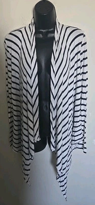 Kenneth Cole New York Striped Open Front Top Size Medium Great Condition  - Image 1 of 4