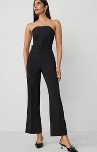 Ann Taylor Petite Strapless Bootleg Jumpsuit in Black Size 12 Petite 12P new - Picture 1 of 7