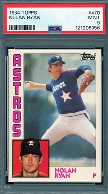 1984 Topps # 470 Nolan Ryan Salón de la fama PSA 9 como nuevo Astros Rangers (121205356) Foto 1 de 2