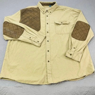 Vintage Shooting Shirt Button Legacy Falls Brown Tan Padded XXL Cotton Flap - Image 1 of 4