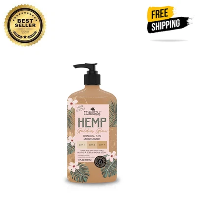 Malibu Hemp Golden Glow hidratante bronzeado gradual, 18 fl oz., 1 peça. - Imagem 1 de 4
