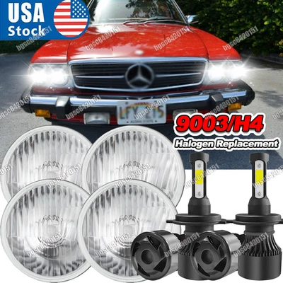 4x Faros LED redondos de haz alto bajo de 5,75" para Mercedes-Benz 380SL 450SL 560SL A++ Foto 1 de 4