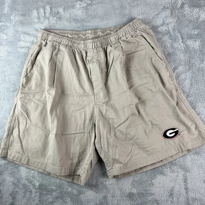 Pantalones Cortos Reyn Spooner Hombres L Botón Mosca Cintura Elástica Cordón Uni Of Georgia Foto 1 de 4