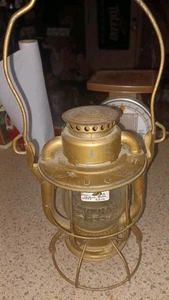 Antique Gold Dietz Vista New York Central Embossed Lantern Missing Bottom - Picture 1 of 12