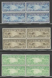 SC#C7, C8, C9 - Map of United States & Two Mail Planes Block of 4 Set MNH #2 - Picture 1 of 1