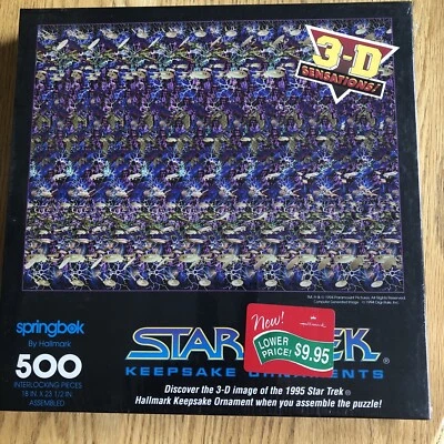 Rompecabezas SPRINGBOK Hallmark 1995 vintage 500 piezas STAR TREK IMAGEN 3-D nuevo Foto 1 de 4