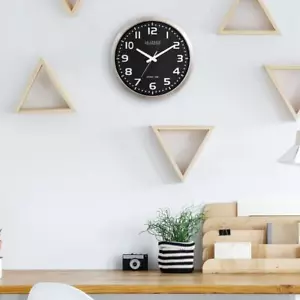 La Cross Wall Clock 16"W Analog Glass Round Metal Classic Multiple Time Zone - Picture 1 of 7