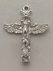 Vintage Sterlingsilber wunderschöner Totempfahl Charm Ureinwohner First Nations Aborigines - Bild 1 von 6