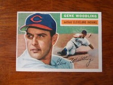1956 TOPPS BASEBALL #163 GENE WOODLING CLEVELAND INDIANS EX+ Q-221