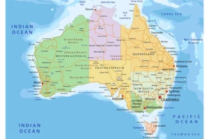 100x75cm Australia Map of Australian Route Print Travel Poster Art Wall Chart - Picture 1 of 9