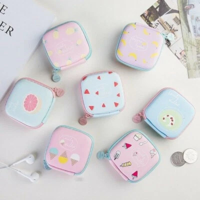 1X Lady Mini Earphone Storage Bag Cute Headphone Holder Earbuds Pouch Coin Purse - Image 1 of 4