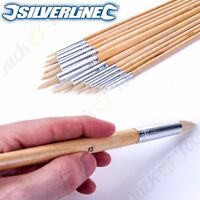 12Pc Small-Large FINE TIPPED ARTIST PAINT BRUSH SET Long Handle 1-12mm Pointed