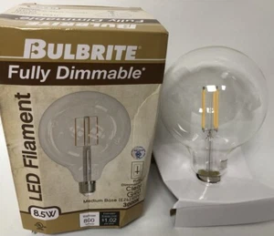 Bulbrite 8.5 Watt Dimmable Clear Filament G40 Medium (E26) LED Bulb- 800 lumens - Picture 1 of 3