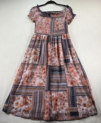 Vestido Xhilaration Mujer M Floral Cottagecore Prairiecore Lagenlook Countrygirl Foto 1 de 4