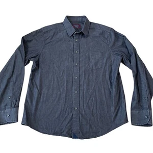 Untuckit Denim Shirt Men's Size Medium Indigo Blue Cotton Casual 3-Season Wear - Picture 1 of 3