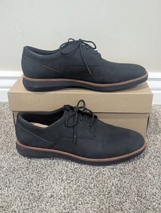 Size 10 Men's Clarks Banwell Lace Black Nubuck Lace Up Oxford Shoes - Picture 1 of 8