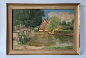 Sydney Amos Driver (1865-1936) Large Vintage 1930's River Landscape Oil Painting - Bild 1 von 9