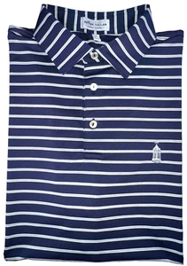 Peter Millar Men’s Sz Medium Summer Comfort Golf Polo Shirt Blue & White Stripes - Picture 1 of 9