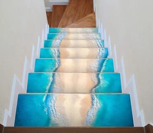 3D Strandstraße H078 Stair Risers Dekoration Fototapete Vinyl Aufkleber Tapete E - Picture 1 of 6