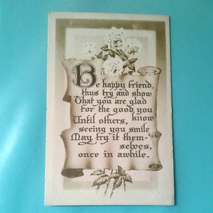 HAPPY FRIEND: FREUNDLICHER SPRUCH - SCHÖNE ALTE KARTE - Bild 1 von 5