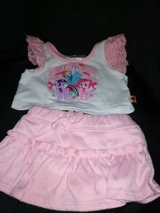 Build A Bear PINK RUFFLE SKIRT & BEST FRIENDS SHIRT TOP PINK CROCHET SLEEVES 14 - Bild 1 von 11