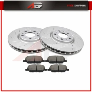 Rotores de disco de freno delanteros perforados y pastillas de cerámica para Jeep Renegade 2015-2018 - Imagen 1 de 12