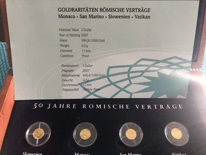 Goldraritäten Vatikan,San Marino ,Monaco, Slowenien-50 Jahre Römische Verträge - Bild 1 von 5