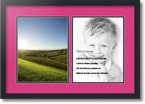 ArtToFrames Collage Mat Marco de Fotos 2 Aberturas 8.5x11" en Negro 40 Foto 1 de 1