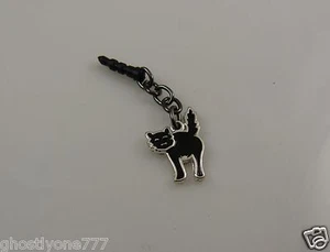 Teléfono celular gato negro Halloween se adapta a Ipad encanto oreja tapón antipolvo  - Imagen 1 de 2