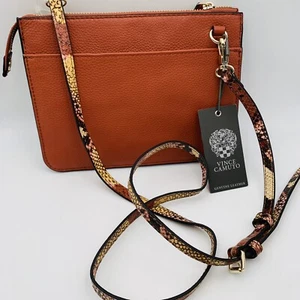 Vince Camuto Crossbody Purse Mani Genuine Leather Bag Cedar Snake-print - Picture 1 of 21