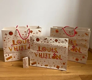 Authentic Lot of 3 LOUIS VUITTON Winter/Christmas Edition Paper Bags - Picture 1 of 4