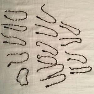 15 pcs. Black ball-chain, about 6” long with snap clasp closure, worn finish - Picture 1 of 5