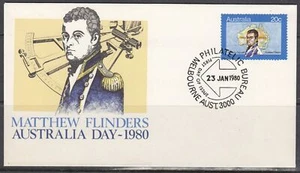 Australia Scott 726 FDC - 1980 Australia Day, Matthew Flinders - Picture 1 of 1