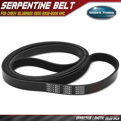 Cinto Serpentine 119,53 polegadas para Chevy Silverado 3500 2002-2006 GMC Sierra 3500 - Imagem 1 de 4
