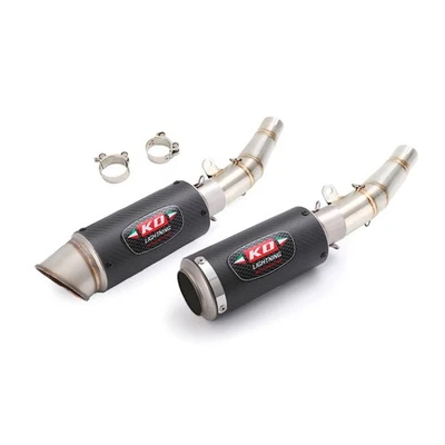 Deslizable para Yamaha YZF R6 2006-2025 sistema de escape tubo de enlace medio 61 mm puntas silenciadoras - Imagen 1 de 4