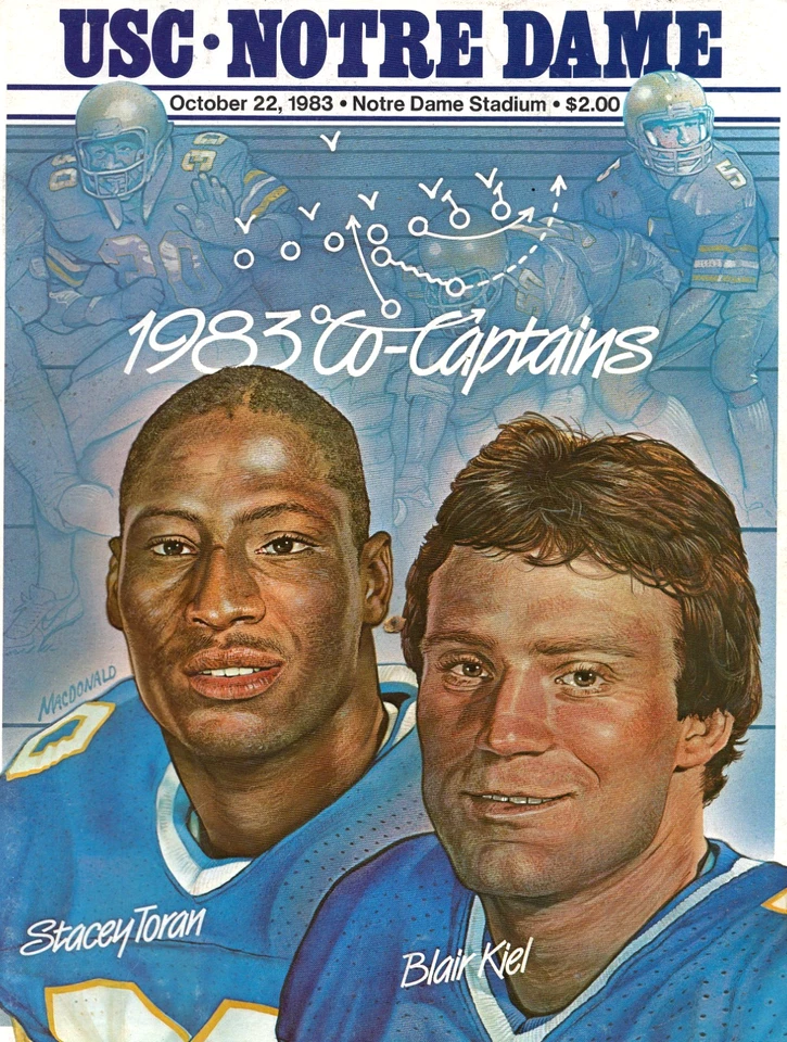 1983 UNIVERSITY  OF SOUTHERN CALIFORNIA VS. NOTRE DAME FOOTBALL GAME PROGRAM - Image 1 of 1