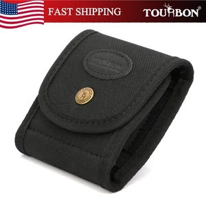TOURBON Black Hunting Rifle Ammo Carry Pouch Ammunitions Wallet Clip on Belt - Picture 1 of 12