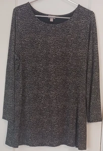 J.JILL Women's Wearever Collection Long Sleeve Swing Top Size XL Black and White - Picture 1 of 11