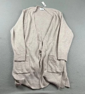 Old Navy Sweater Womens 2X Plus Beige Long Sleeve Open Cardigan NWT - Picture 1 of 10