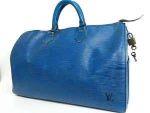 Louis Vuitton Speedy 35 Epi Leder Blau Boston Bag Vorhängeschloss Schlüssel VI0950 - Bild 1 von 17