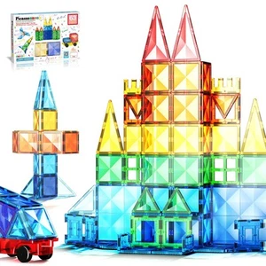 Multicolor Magnetic Building Blocks STEM Learning Toy for Kids Ages 3 and Up - Picture 1 of 7