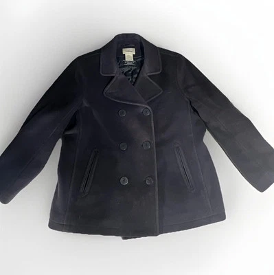 LL Bean Bellandi Women’s Wool Coat Size 18 Pet Purple Dress Peacoat Classic - Image 1 of 4